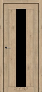 Дуб Монако/Чорне скло